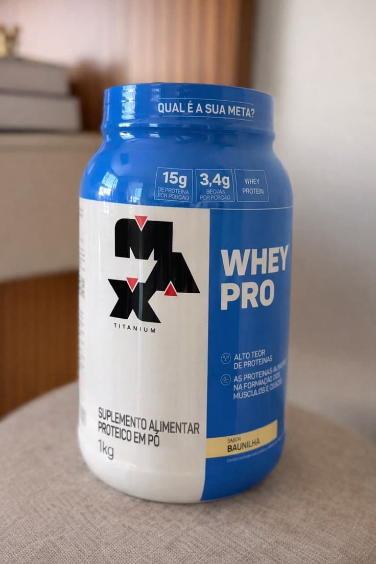 Whey Pro Max Titanium Com Bcaa E Aminoácidos 1kg Sabor Baunilha